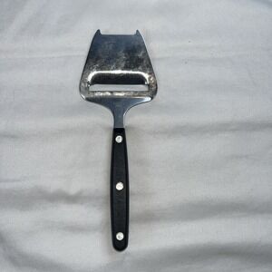 Vintage Stainless Steel 7.5" Cheese Slicer Planer Knife‎ Fork Wood Handle